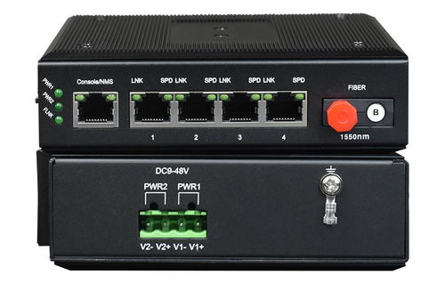 网管型工业级1光4电百兆光纤收发器 打造高效稳定的光纤通信解决方案